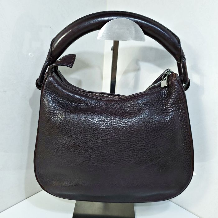 [希少×極美品] HIROFU ハンドバッグ　デュオ　シボ革　ダークブラウン otakarado_hirofu-3789