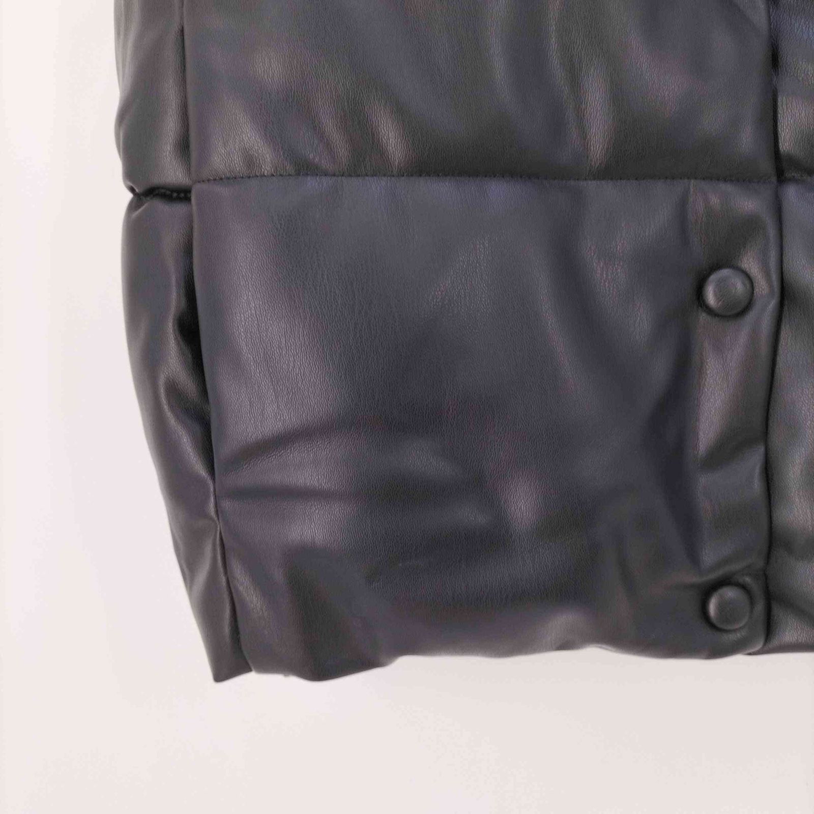 ザラ ZARA フェイクレザーパフベスト レディース import：M