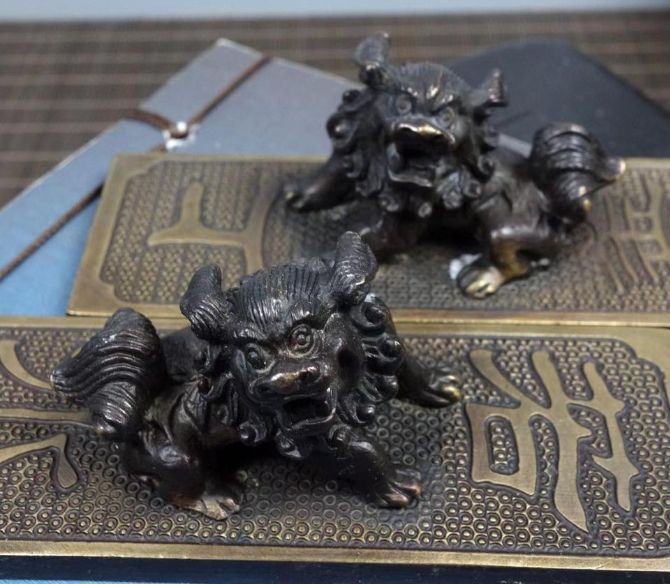 銅 細工 獅子定規 文鎮 文房四宝 文房置物 案頭 工芸品 美術品