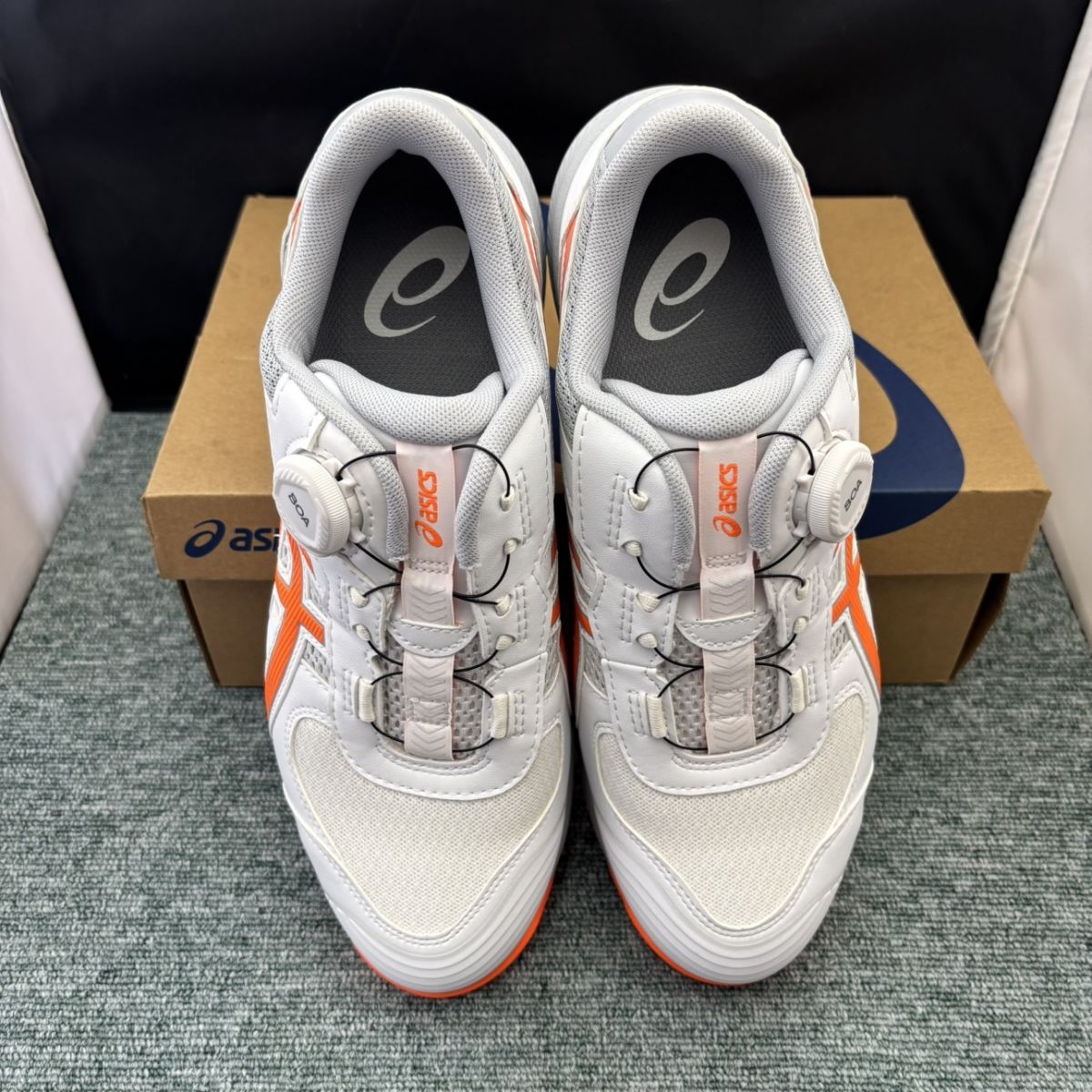 専用です！　　ASICS BOAシステム 安全靴 ホワイト/オレンジ/ブルー ◎【未使用】 アシックス 安全靴 CP219BOA ウィンジョブ WINJOB