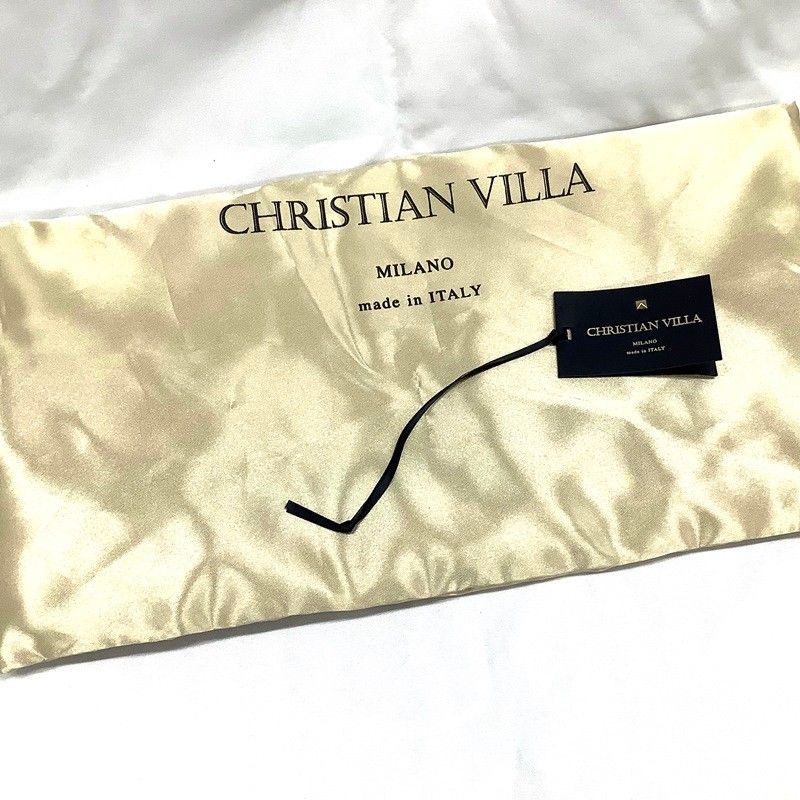 クリスチャンヴィラ CHRISTIAN VILLA 2WAY ハンド ショルダー バッグ フリル 保存袋付き レザー【中古】MK-376