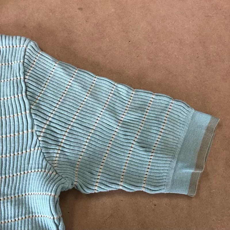【美品】GIORGIO ARMANI 半袖 ニット イタリア製 ネイビー ジョルジオアルマーニ Giorgio Armani カットソー 半袖 ニット