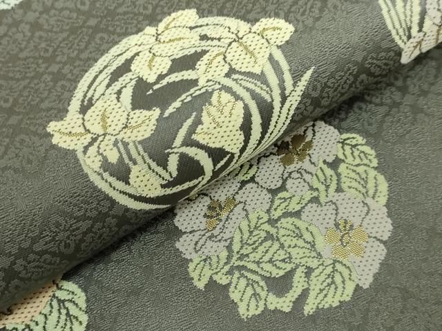 平和屋着物■極上　西陣織　陰山織物謹製　箔屋清兵衛　六通柄袋帯　唐織　花丸文　草木染　逸品　DZAA6736kh5 平和屋着物□極上 西陣織 陰山織物謹製 箔屋清兵衛 六通柄袋帯 唐織 花