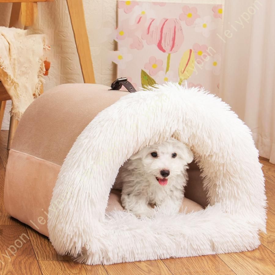 犬 猫 ハウス ペット ベッド ペットハウス 犬小屋 柔らかい クッション付き ペット用品 小|中型犬用 快適 お手入れ簡単 オールシーズン 暖かい 保温