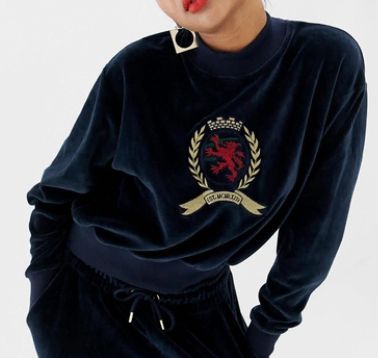 Tommy Hilfiger トミーヒルフィガー ヒルフィガー レトロ ベロア スウェットシャツ