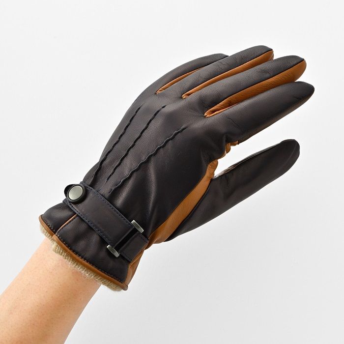 美品】メゾンファーブルMason Fabre羊革手袋 カシミヤ100