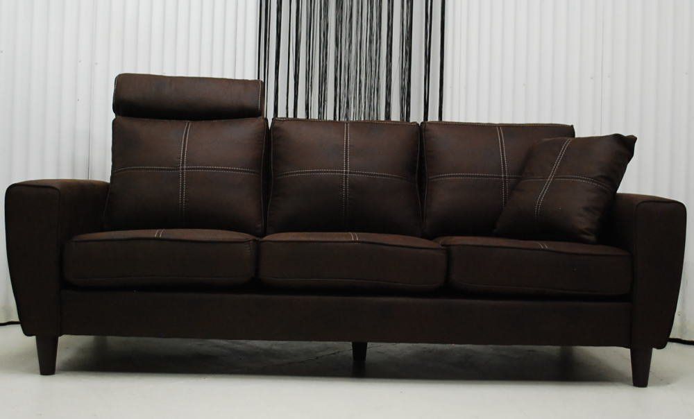 送料無料の商品多数！ アウトレット 現品限り 一部 北欧調モダン カカオブラウン ３人掛けソファー 落ち着きのあるモダンデザイン 910-