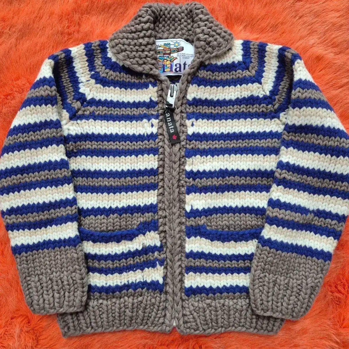 カナタ カナタ カナダ ストライプ カウチン キッズ 110-120