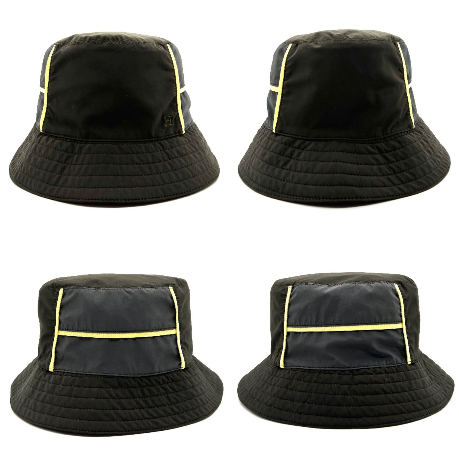 HERMES エルメス ハット フレッドライン Hマーク ナイロン 美品