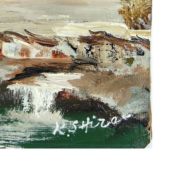 白尾健一  絵画 白尾健一「無題」油彩画 真筆 画寸190x140mm 額入り ギリシャ彫刻
