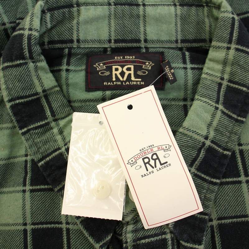DOUBLE RL RRL グリーン系チェックネルシャツ ダブルアールエル RRL ラルフローレン ネルシャツ カジュアル
