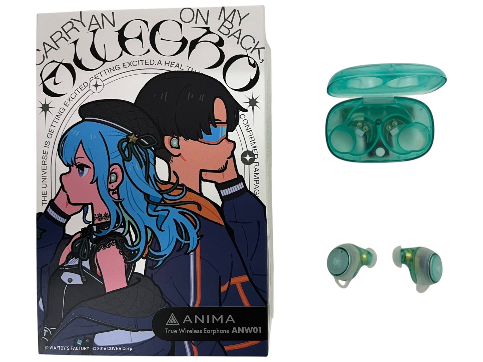 anima アニマ True Wireless Earphone Midnight Grand Orchestra Ver ワイヤレスイヤホン 星街すいせいコラボ ANW01-MGO エメラルドグリーン 家電|199