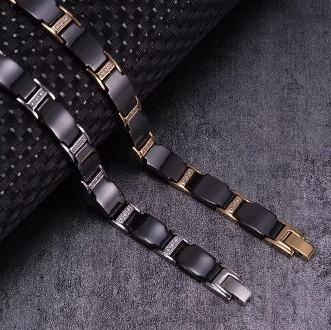 磁器 ステンレス鋼 チタン鋼 ジュエリー バングル 磁気 ブレスレット エネルギーマグネット付き 磁気ブレスレット リング 痩身 調節可能 健康エネルギー 高磁石 瞑想 ヨガ 指輪 銅ブレスレット ハンドメイド 手作り  SSP191