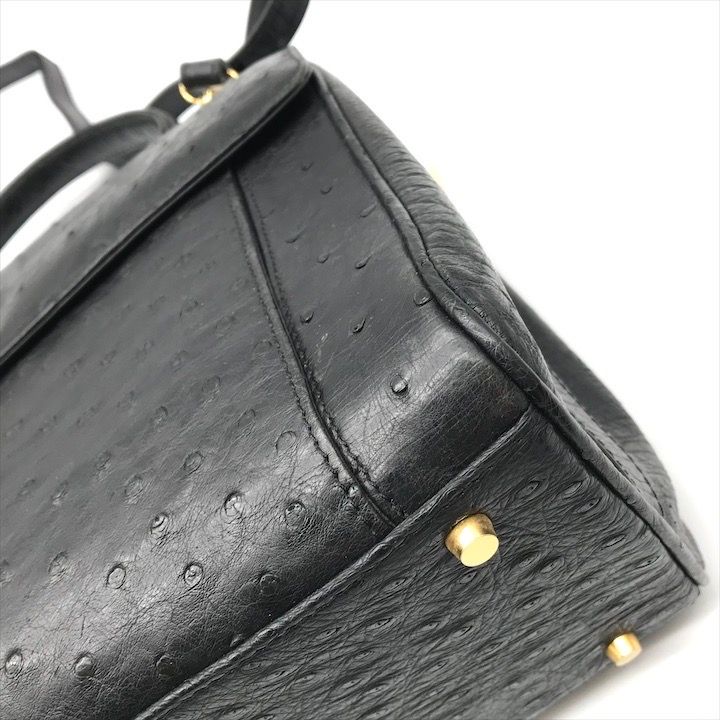 美品 JRA オーストリッチ 本革 2WAY ハンド ショルダー バッグ