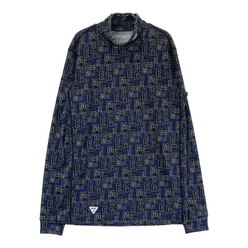サイズ：4 MASTER BUNNY EDITION マスターバニーエディション  ハイネック 長袖Tシャツ ロゴ総柄 ブラック系 [240101467491] ゴルフウェア メンズ ストスト サイズ：4 MASTER BUNNY EDITION マスターバニーエディション