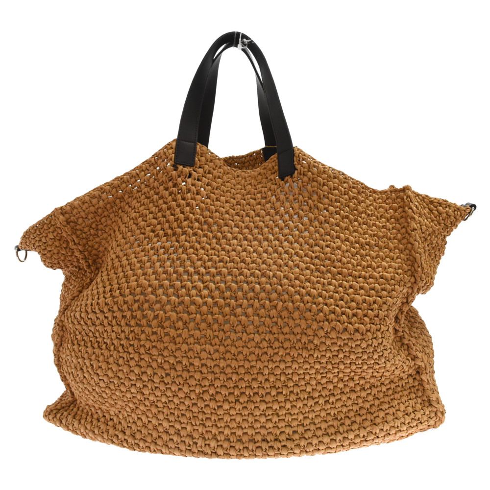 FENDI (フェンディ) Rahhia Basket Bag FENDI Logo ラフィア素材