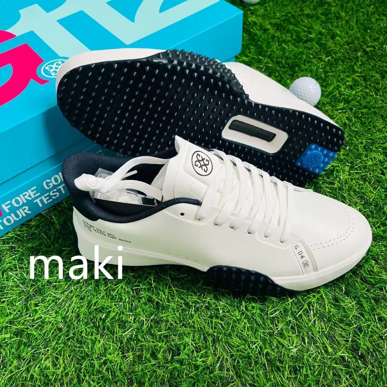 週末 G|FORE ジーフォア G.112 P.U. LEATHER GOLF SHOE メンズ ゴルフシューズ ローカット 合成皮革 防水 EVAソール ツートーン スポーツ アウト