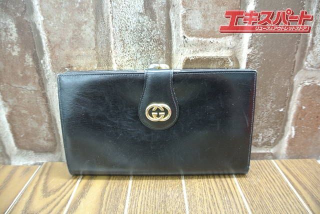 GUCCI オールドグッチ がま口 レザー 財布 GG 湘南台店 - メルカリ