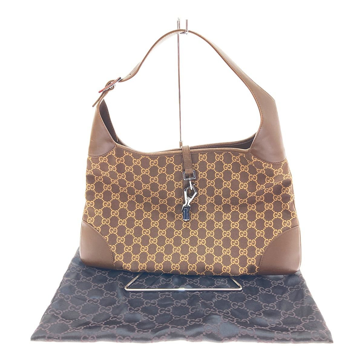 □□GUCCI グッチ ワンショルダーバッグ　GG ジャッキー カンデンスキー キャンバス×レザー 001・4075 ブラウン □□GUCCI グッチ ワンショルダーバッグ GG ジャッキー カンデンスキー