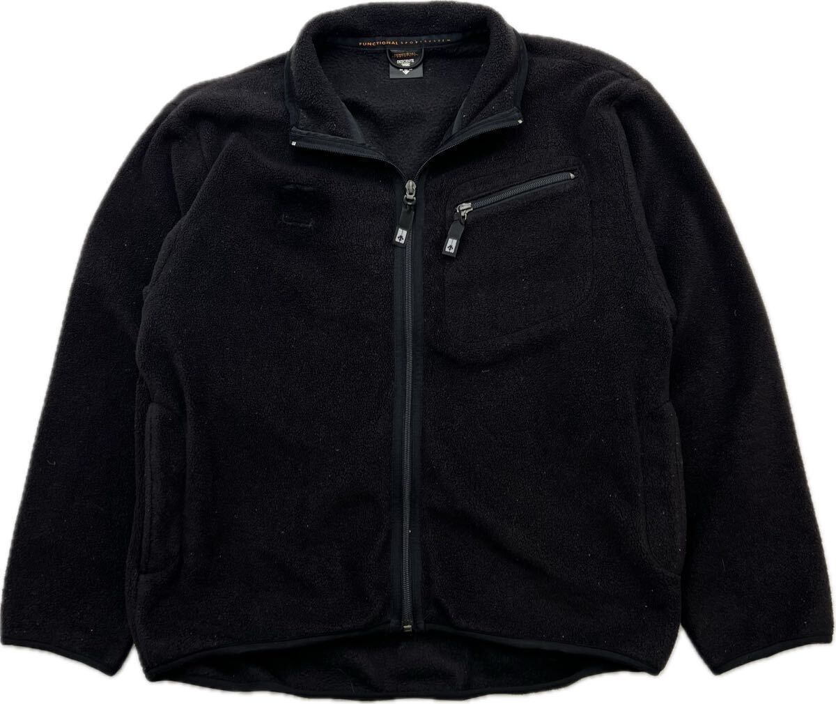 DESCENTE  デサント ベーシック 着まわし フリース ジャケット ブラック メンズ S 秋冬 保温 休日 スポーツ スキー ゴルフ FC227
