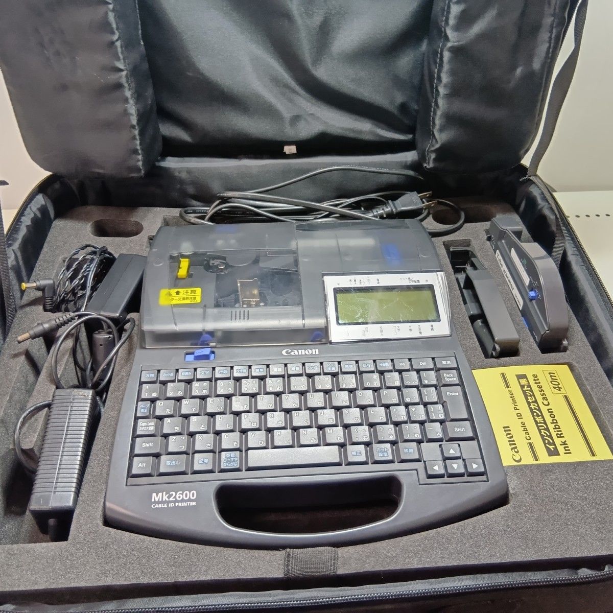 CANON キャノン チューブライター ケーブルIDプリンター PR-T102 ブラック ジャンク品 D ケース付 100v MK26J02348 現状販売