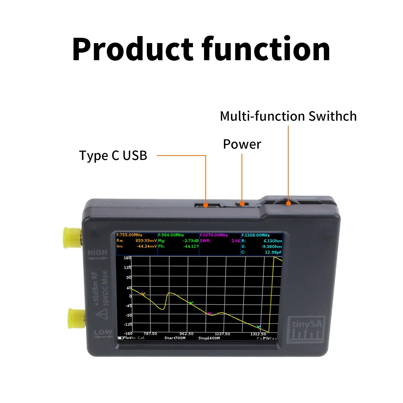 TinySAスペクトラムアナライザハンドヘルド