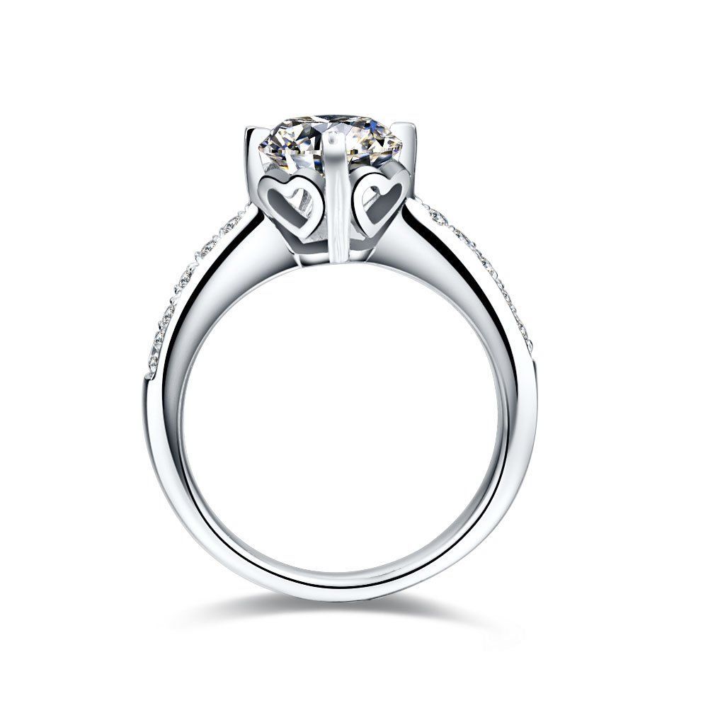 女の子が最高の宝石の贈り物を愛して 1ctの女性はダイヤモンドの婚約指輪15号をシミュレートします純銀製のホワイトゴールドカバー永遠に輝かしい  (15) LIST メルカリ