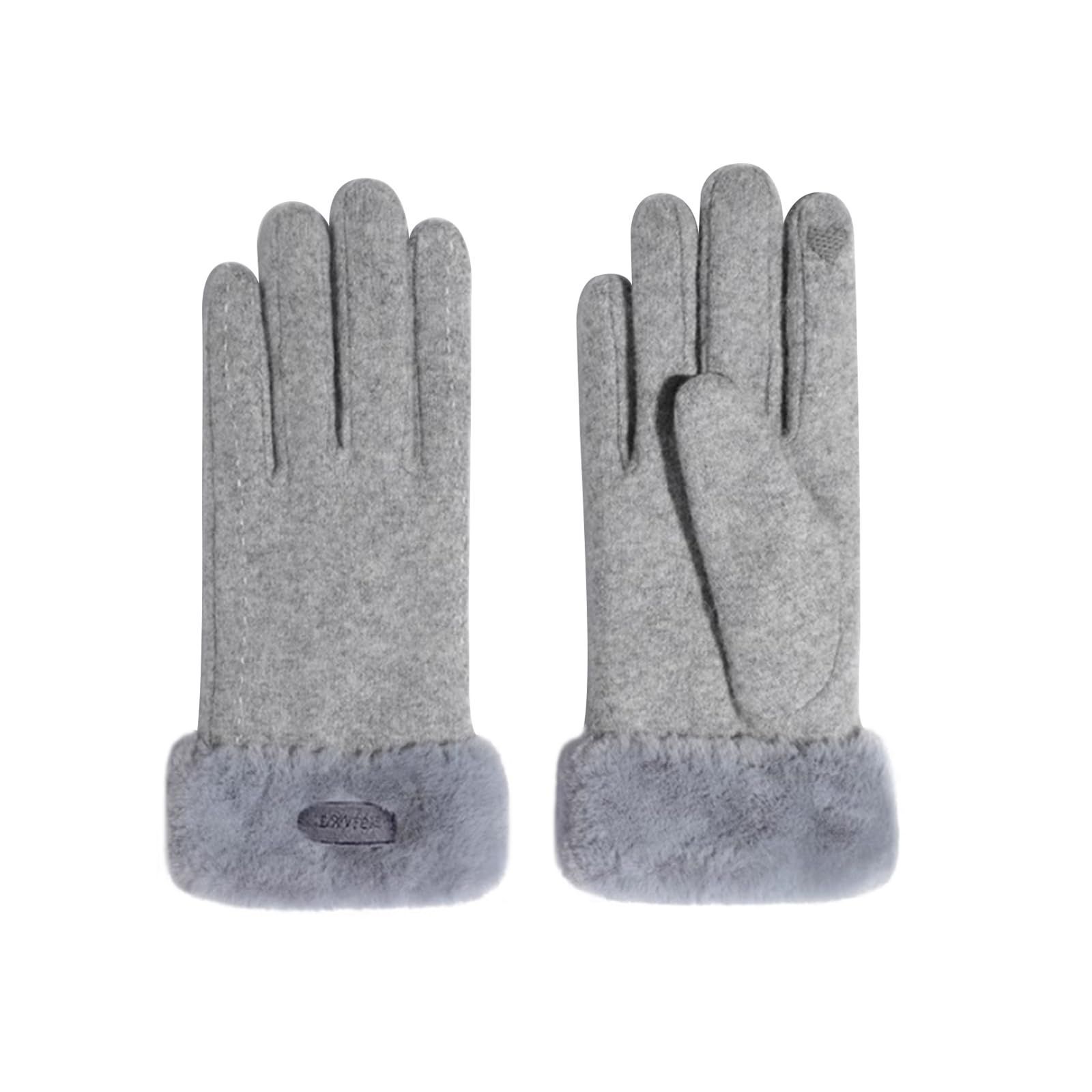 売切注意 お急ぎ下さい 女性 柔らかい ボア おしゃれ 手袋 厚手 保温グローブ プレゼント 登山 バイク 自転車 通勤 通学 作業 ふわふわ 裏起毛 タッチパネル対応 瞬間で暖かい 伸縮性 防風 スマホ対応 防寒 秋冬 グレー