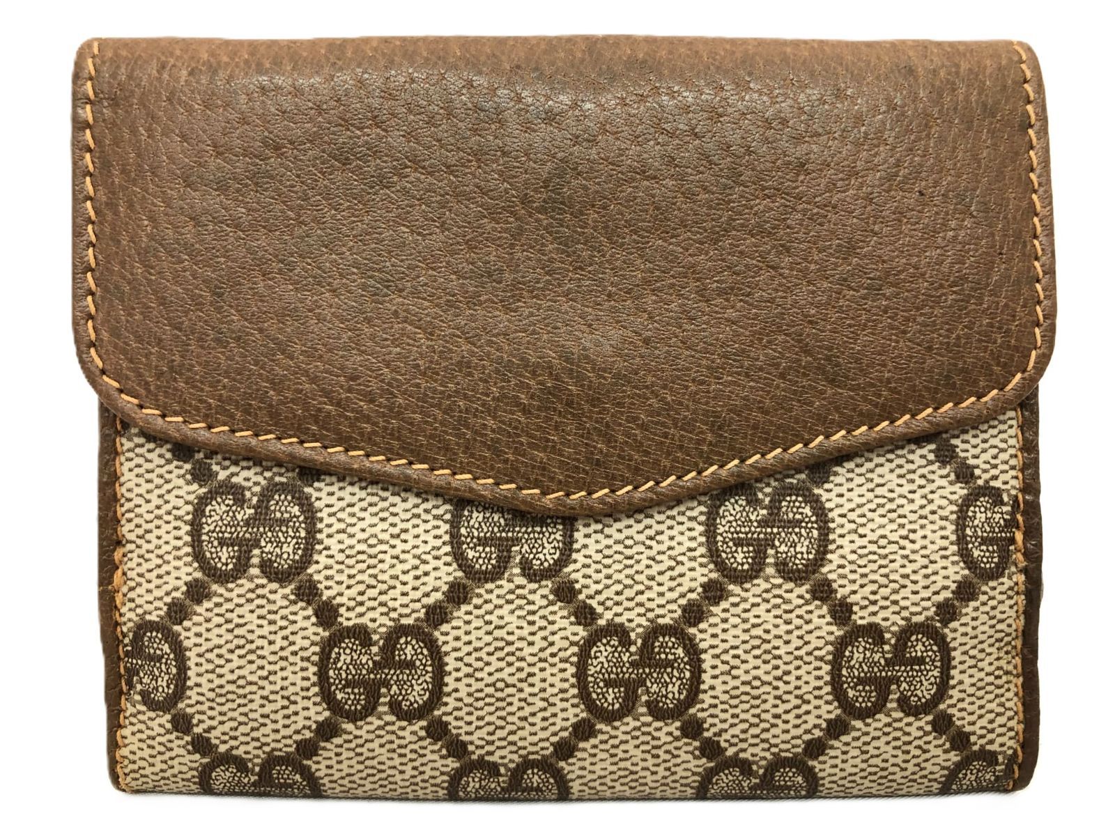 GUCCI グッチ オールドグッチ シェリーライン 二つ折り 財布 PVCレザー