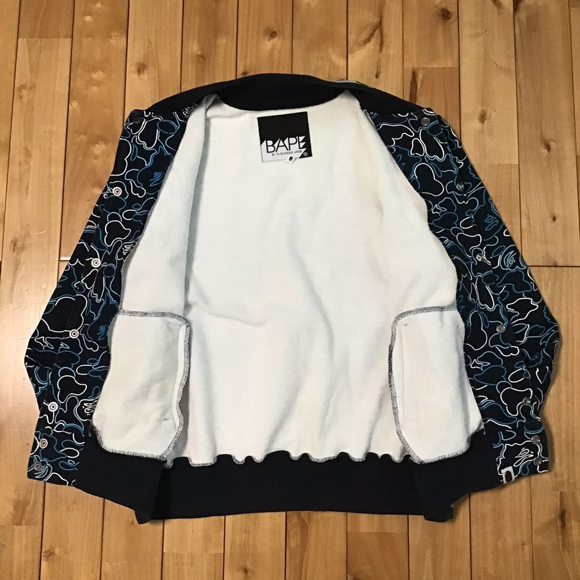 Neon camo スウェット スタジャン Mサイズ a bathing ape BAPE sweat