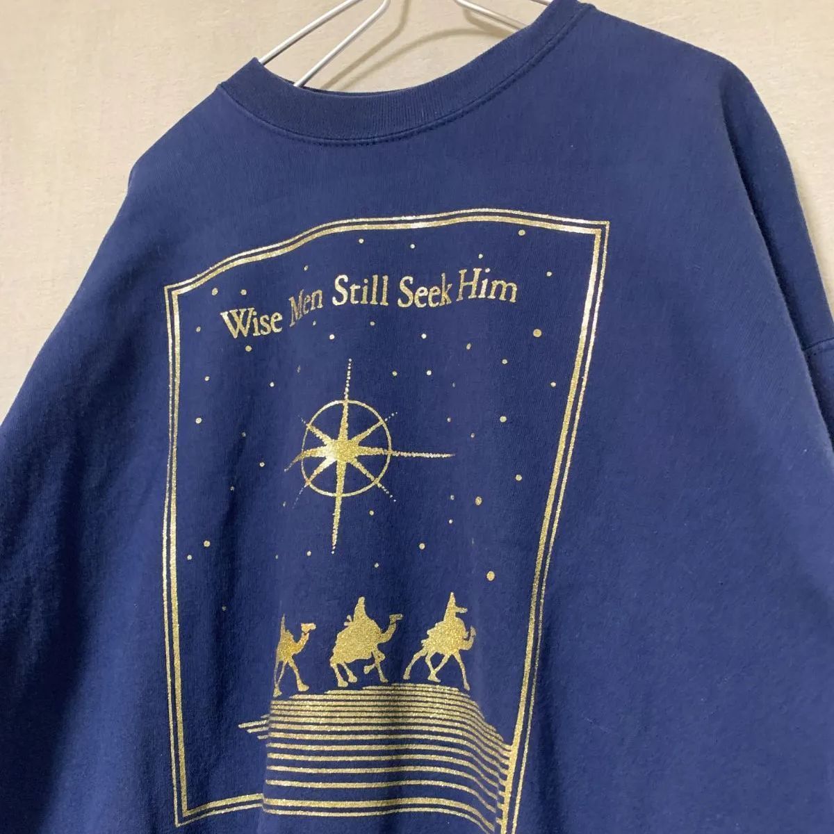 US古着HanesスウェットXL Wise men still seek Him - トップス