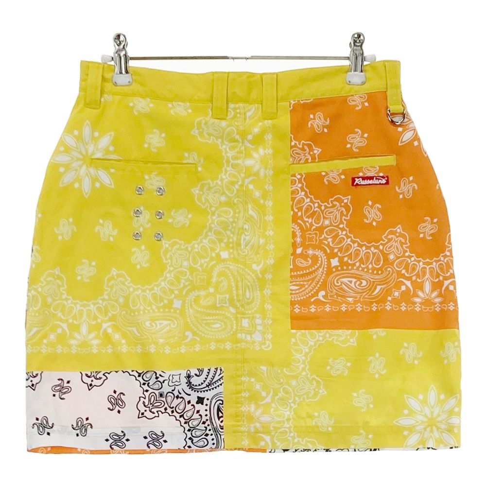 サイズ 2 RUSSELUNO ラッセルノ インナー付きスカート ペイズリー柄 イエロー系 240101504746 ゴルフウェア レディース ストスト