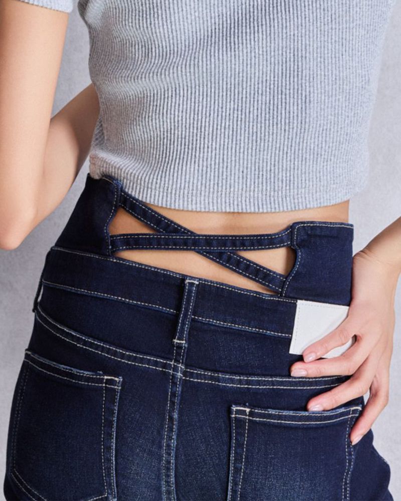 NEWハイウエストBACKクロスフ パンツ