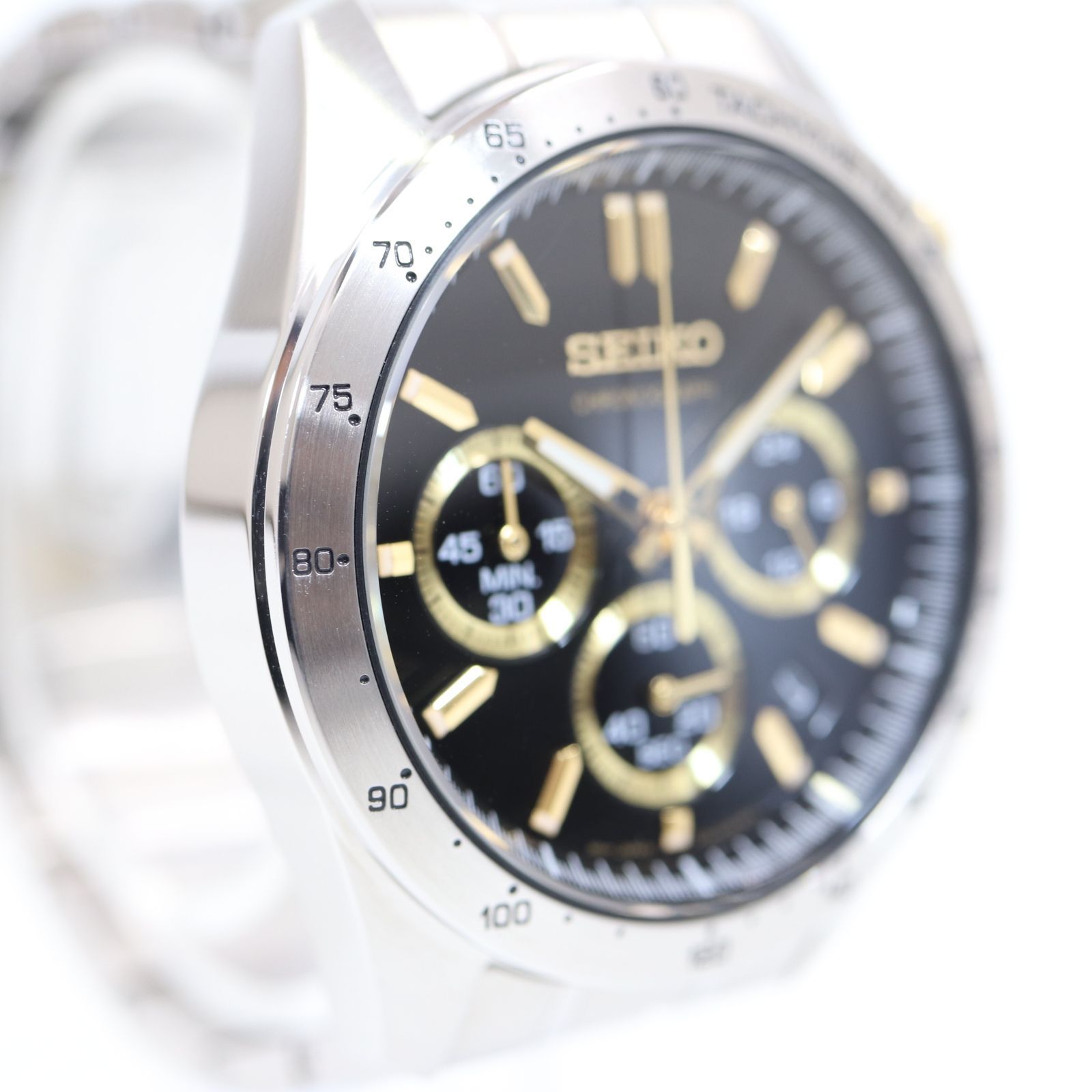 セイコー SEIKO クロノグラフ SBTR015 8T63-00D0 ブラック ゴールド 