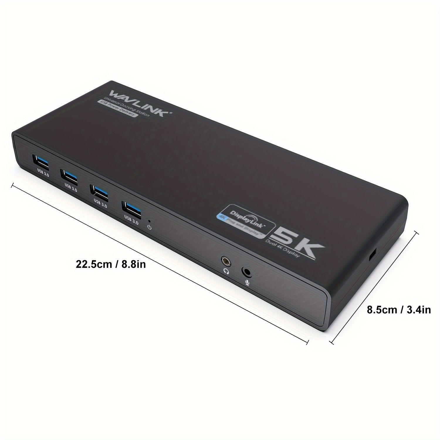 Wavlink USB Cデュアル4Kドッキングステーション 65Wラップトップ充電 Ultra HDマルチディスプレイドック 2 x HDTV＆DisplayPort ギガビットイーサネット USB C 6 x USB 3.0 オーディオ マイク Wind