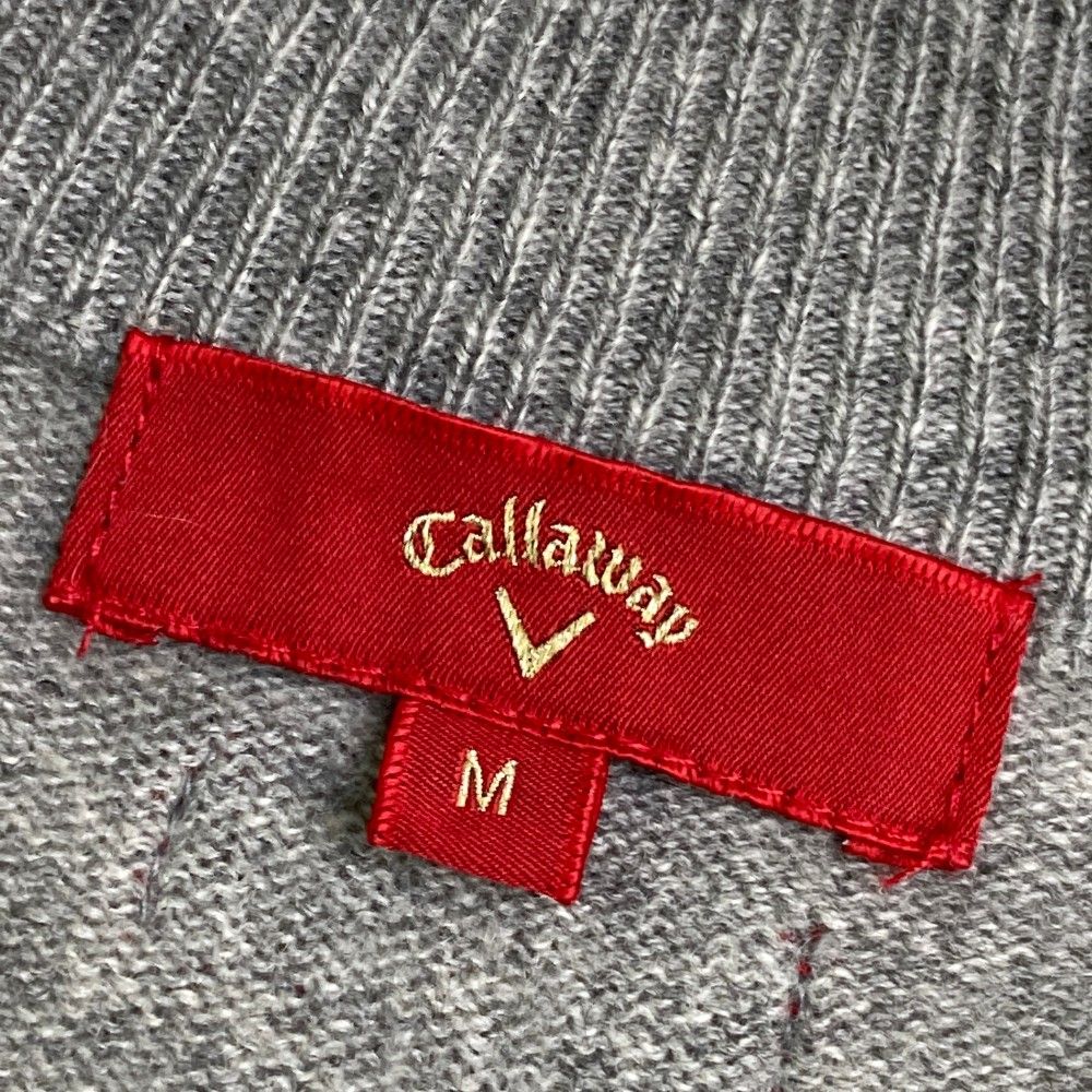 サイズ：M CALLAWAY キャロウェイ レッドレーベル カシミア 長袖 ジップジャケット  グレー系 [240101459039] ゴルフウェア メンズ ストスト サイズ：M CALLAWAY キャロウェイ レッドレーベル カシミア 長袖