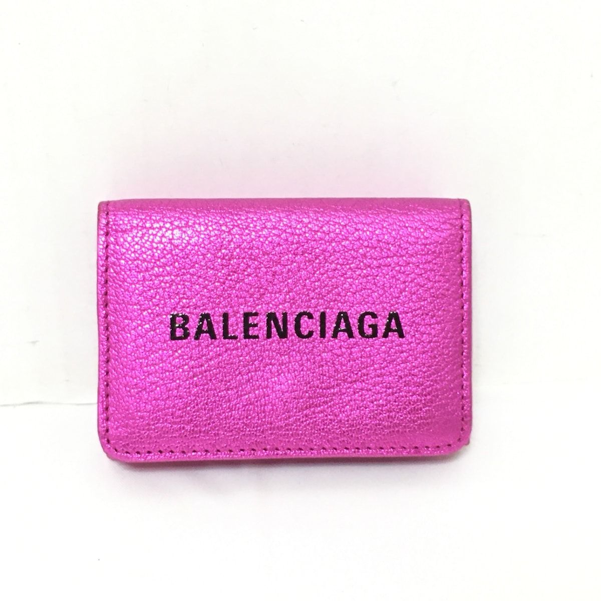 BALENCIAGA(バレンシアガ) 3つ折り財布 エブリディL ミニウォレット 551921 ピンク レザー - メルカリ