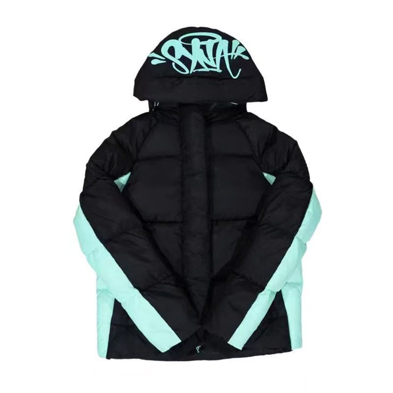 【一点限定】synaworld ダウンジャケット　S　シーナワールド　黒水色 SYNA WORLD ダウンジャケット シナワールド ティファニー Mダウン