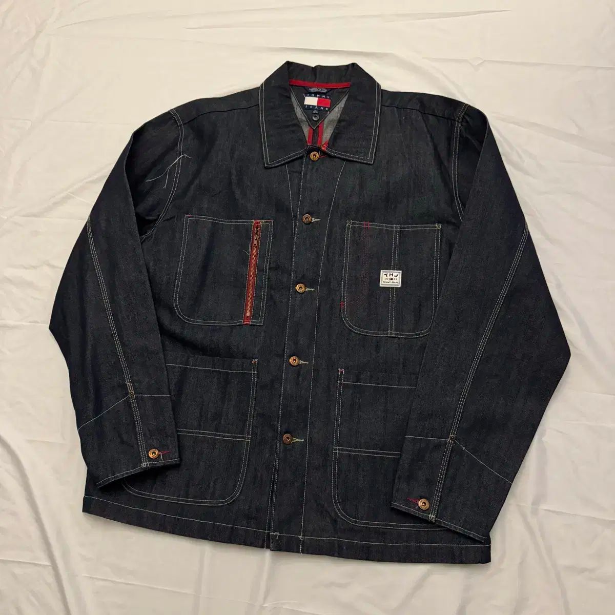 Tommy Hilfiger トミーヒルフィガー ステッチ デニム ジャケット XL