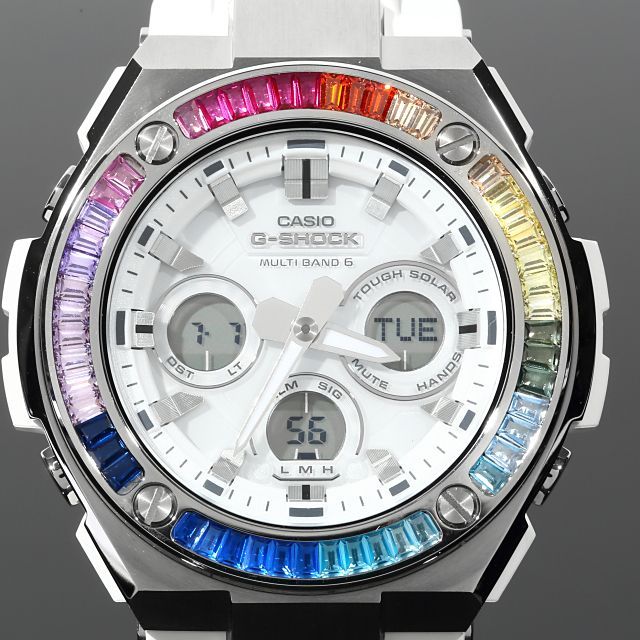 G-SHOCK GST w310 Gスチール ホワイト 白 バケットレインボー - メルカリ