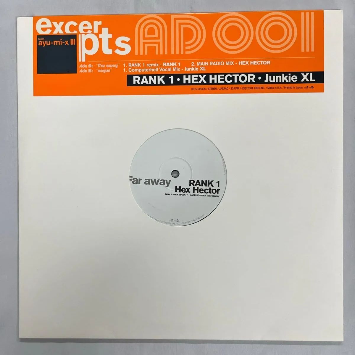 浜崎あゆみ 未使用 Far away“RANK1”remix [Analog]