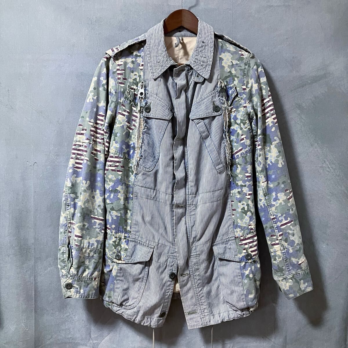 MIHARA YASUHIRO ミハラヤスヒロ 00s archive remake jacket 再構築 ドッキング リメイク ミリタリー ファティーグ ジャケット size.S 迷彩
