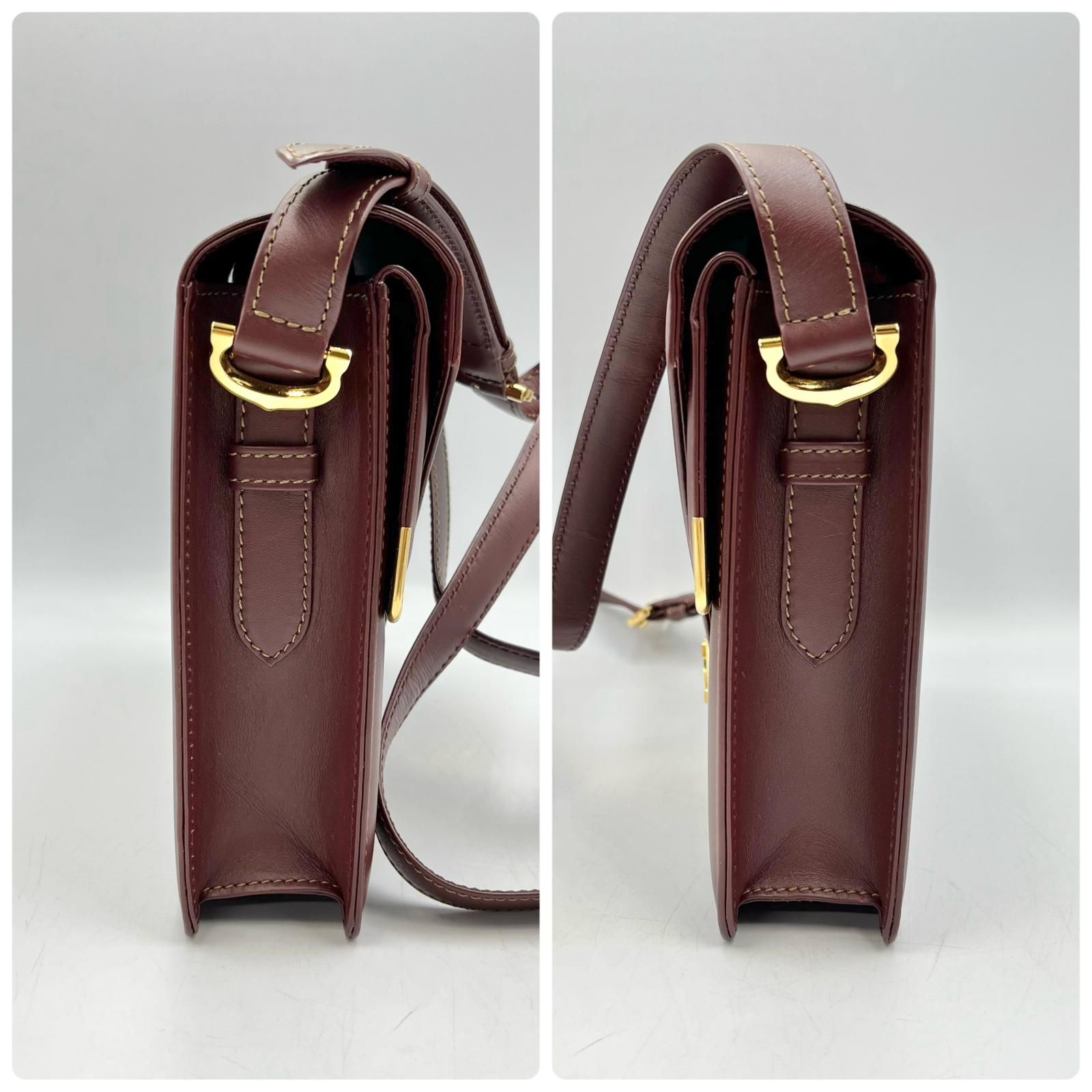 Cartier カルティエ ショルダーバッグ マストライン ボルドー レザー MUST DE CARTIER カルティエ ショルダーバッグ マストライン