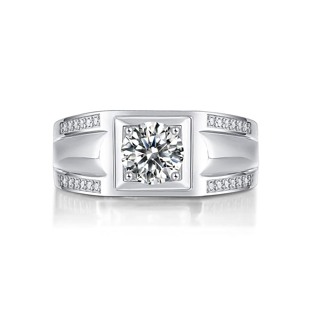 新着商品 男の指輪 リングサイズ調整 モアサナイト 婚約 MOISSANITE 日常 ダイヤモンドと見分けのつかない ギフト エクセレントカット Dカラー Hip-Hop VVS ヒップホップ モアッサナイト 1カラット ファッション SHINGYOD