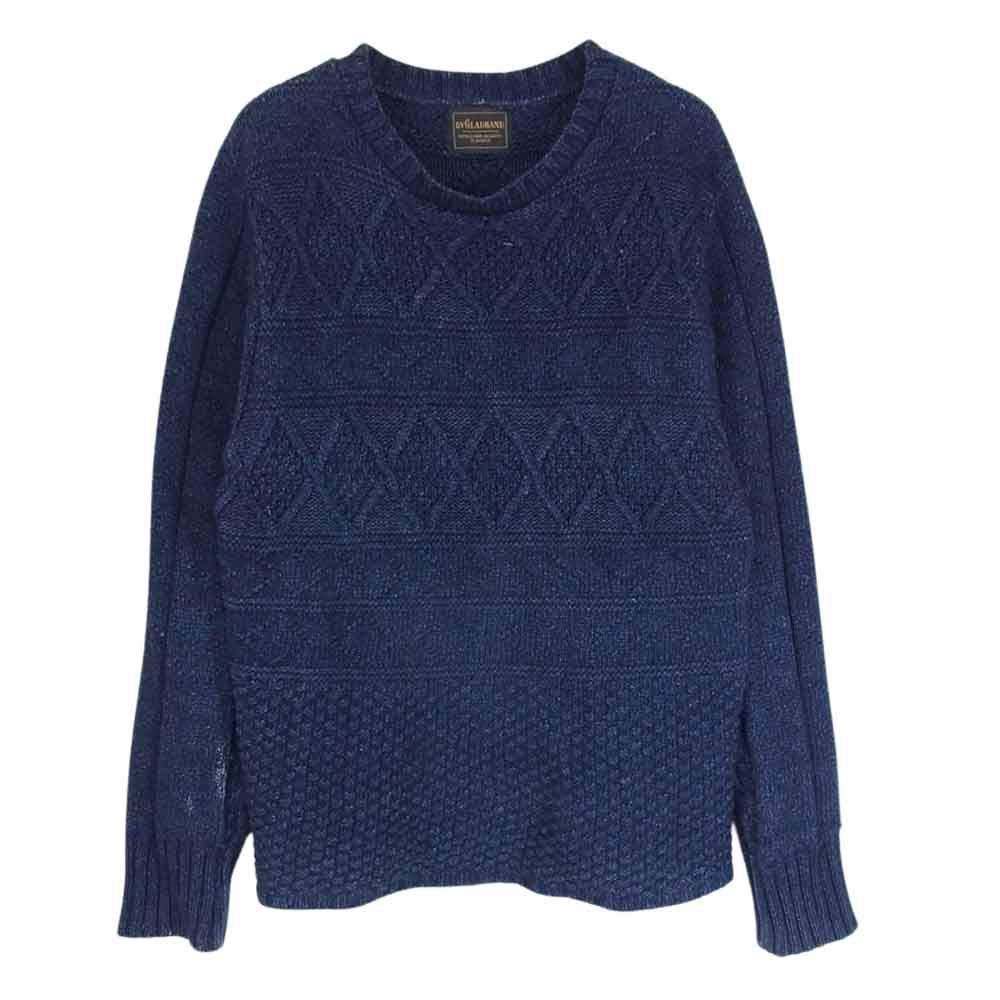 BY GLADHAND バイグラッドハンド 16AW BYGH-16-AW-12 アイスランドウール インディゴ ケーブルニット コットン セーター ネイビー系 M【中古】