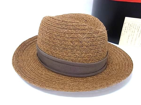 Shinaori ISHIDA しな織創芸石田 しな糸 ハット 帽子 表記サイズM レディース ブラウン系 FN6315