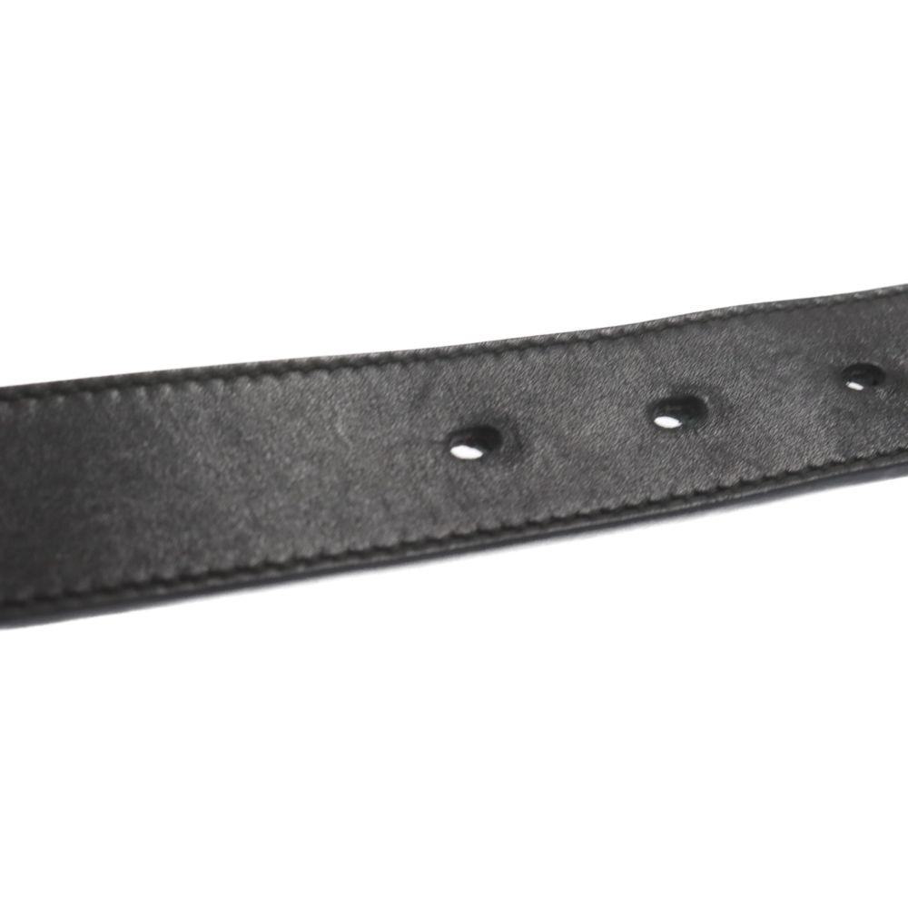 GUCCI (グッチ) ダブルG GGマーモントスリムベルトレザーブラック  