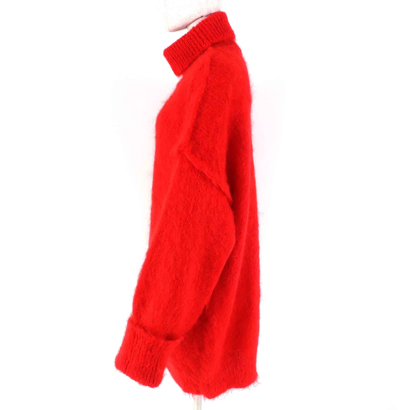 極美品△Maison Margiela 4 メゾンマルジェラ4 18AW S51HA0858 モヘア タートルネック オーバーサイズ ニット セーター レッド XS 正規品 極美品△Maison Margiela 4 メゾンマルジェラ4 18AW S51HA0858