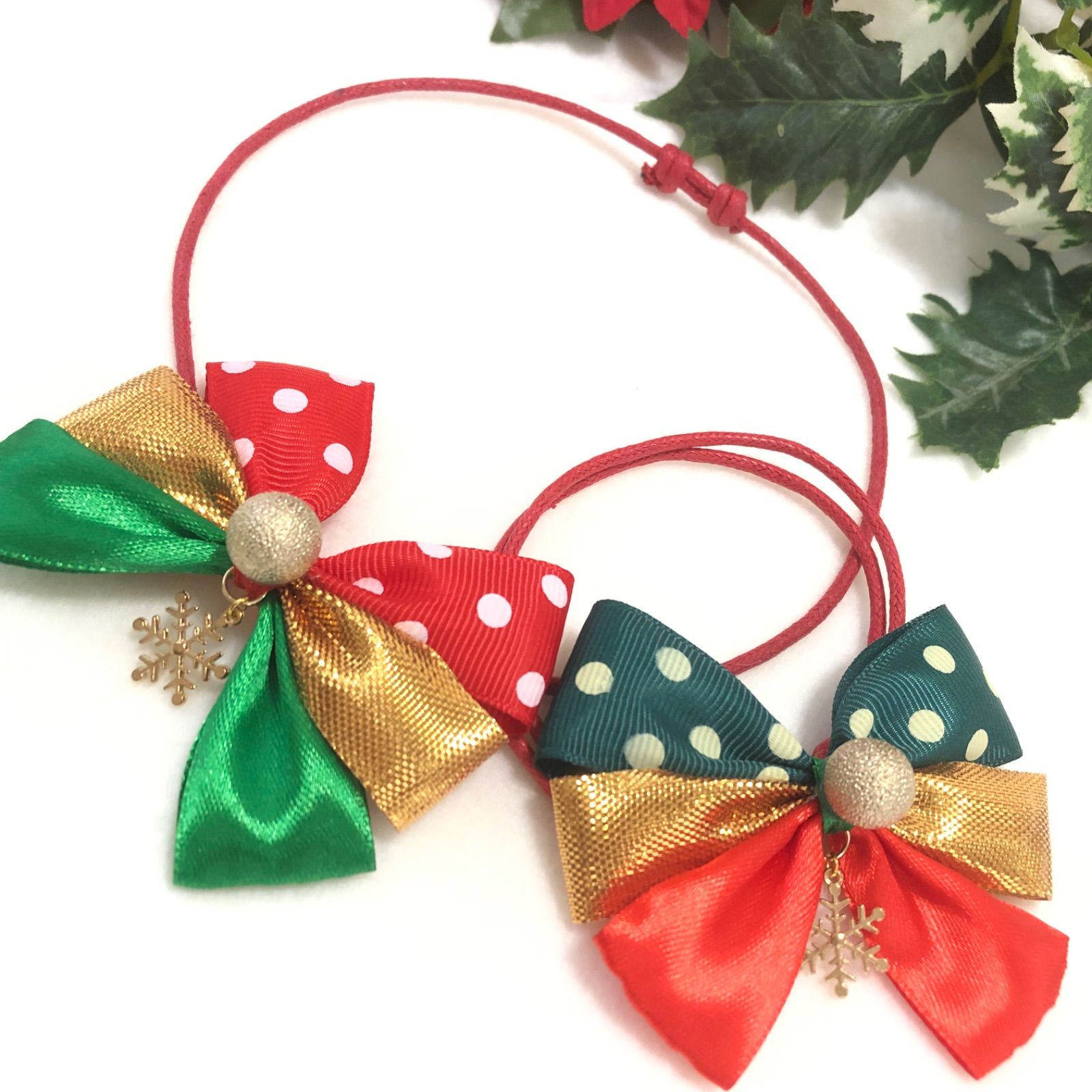 🎄クリスマスリボン🎄業務用【20本】トリミングチョーカー リボン