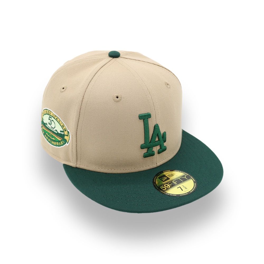 日本未発売 ニューエラ ロサンゼルス ドジャース 50周年 サイドパッチ キャップ | NEW ERA LOS ANGELES DODGERS 50TH ANNIVERSARY SIDE PATCH 59FIFTY SAND|GREEN
